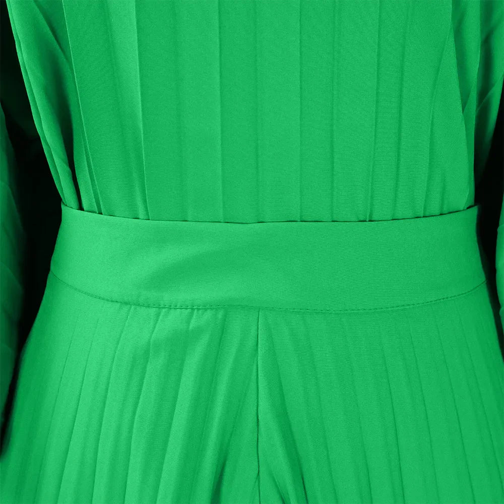 Elegant 2 Piece Women's Outfit with O Neck Blouse and High Waisted Wide Leg Pants Set