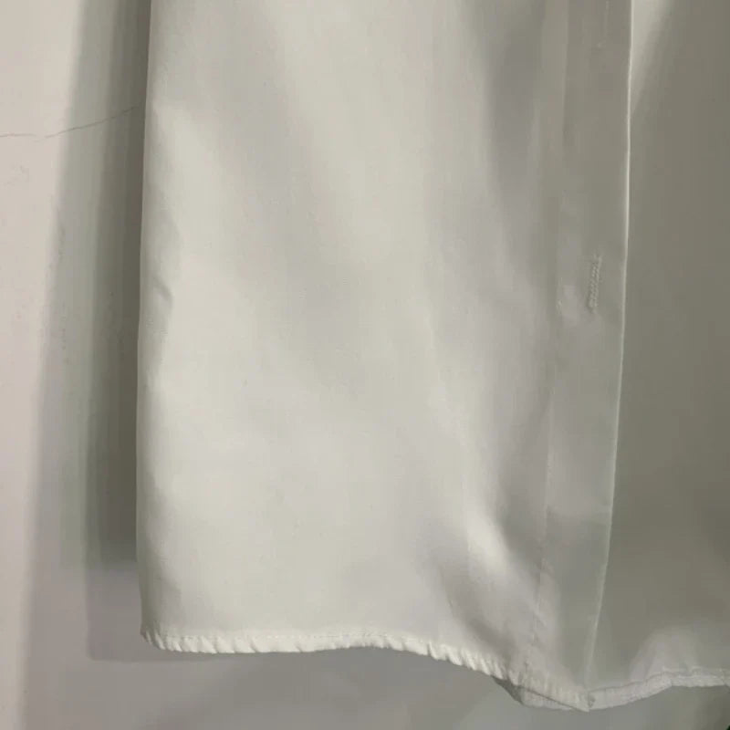 Women's Black Blouse with Necklace Decoration Summer Shirt Loose Fit Short Sleeve Pocket Design Preppy Collar Stylish Blusas