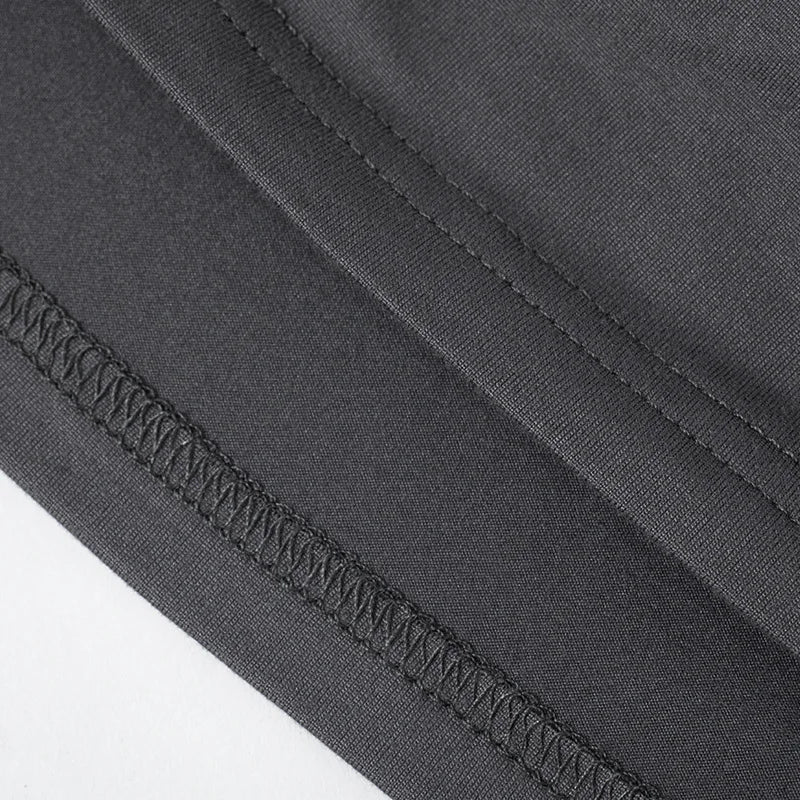 Y2K Ruched Bodycon Mini Dress Long Sleeve Black Party