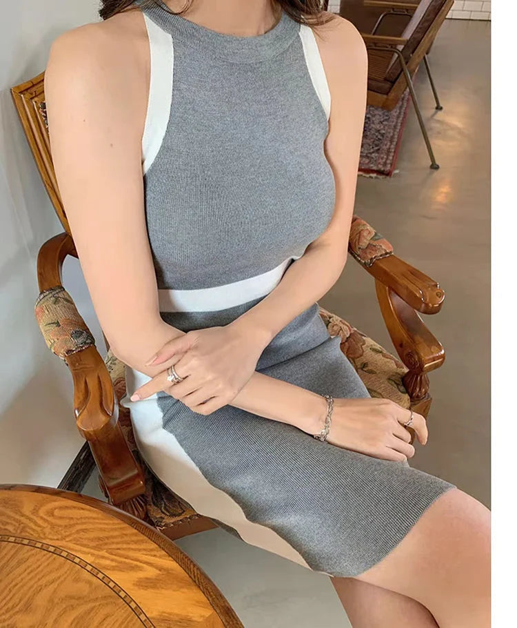 Womens Summer Bodycon Maxi Dress Sleeveless Bandage Knit