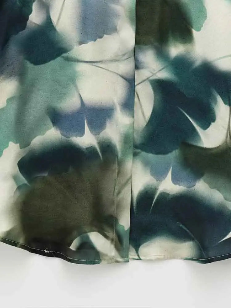 Elegant Printed Silk Satin Lapel Long Sleeve Shirt for Women with Soft Texture and Stylish Fit