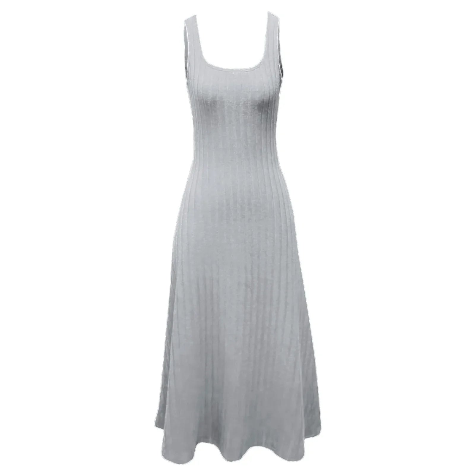 Floral Sundress For Women Pockets Square Neck Tank Dress