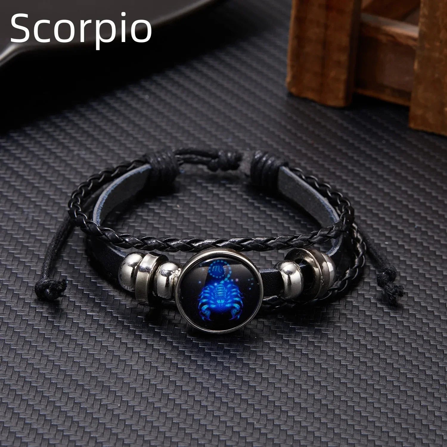 Luminous Zodiac Sign Charm Bracelet for Men and Women - Vintage Multilayer Wrap Leather Bangle Birthday Gift