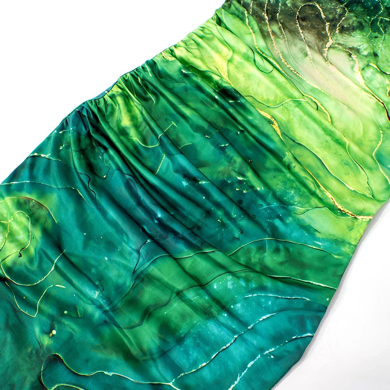 One Shoulder Backless Gradient Print Dress For Party