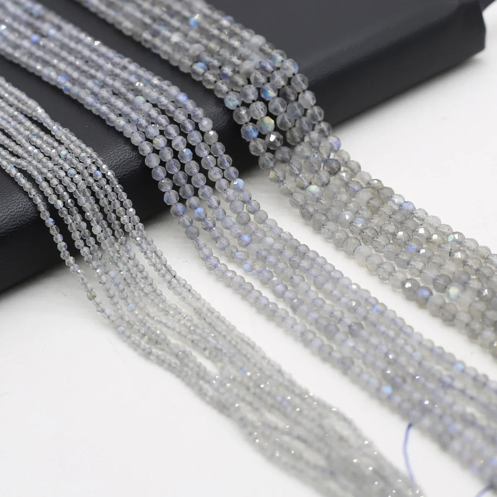 Natural Flash Labradorite Round Faceted Spacer Beads for Jewelry Making DIY Necklaces and Bracelets