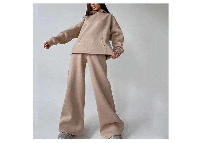 Women Oversized Tracksuit Set with Hoodie and Sweatpants Comfortable Two Piece Outfit
