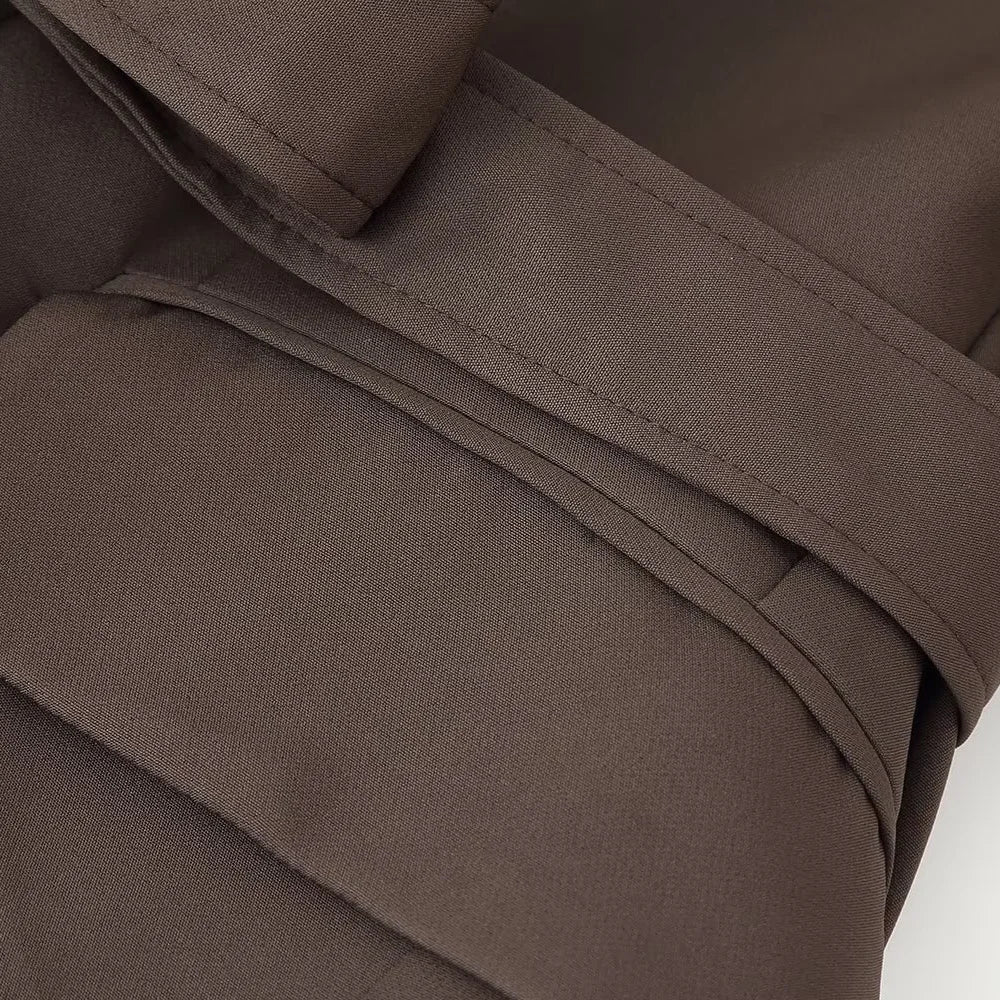 Elegant Women's Casual Suit Jacket and Pants Set with Belt for Stylish Office and Leisure Wear