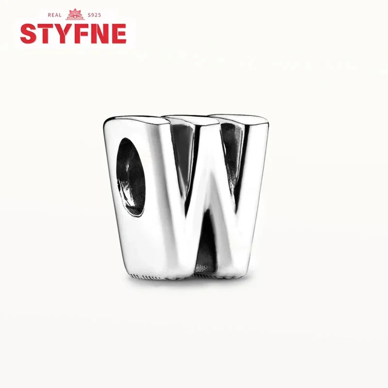 Silver 925 Alphabet Charm Beads A-Z for DIY Jewelry and Bracelet Making Gifts for Women