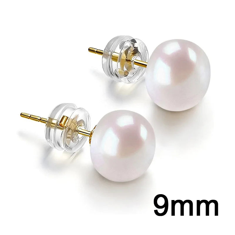 Round Simulated Pearl Stud Earrings for Women Minimalist Jewelry Teen Accessories Simple Classic Design