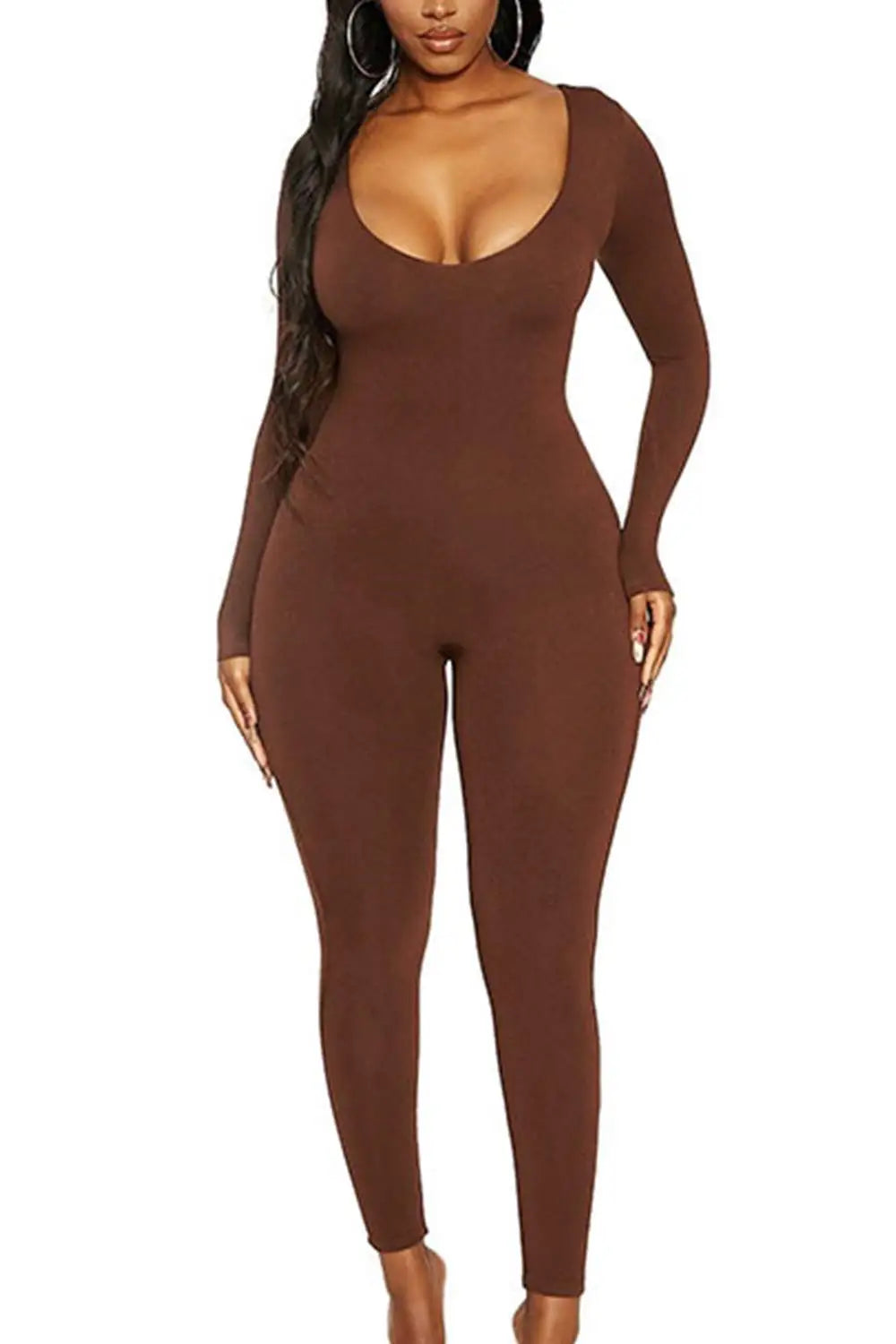 Women's Long Sleeve Skinny Bodycon Romper Jumpsuit Solid Color Casual Fitness Streetwear Overalls