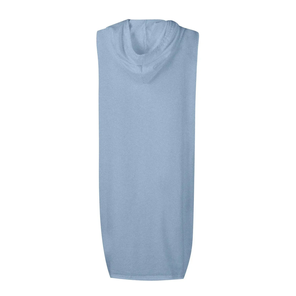 Womens Sleeveless Hoodie Dress With Drawstring Streetwear