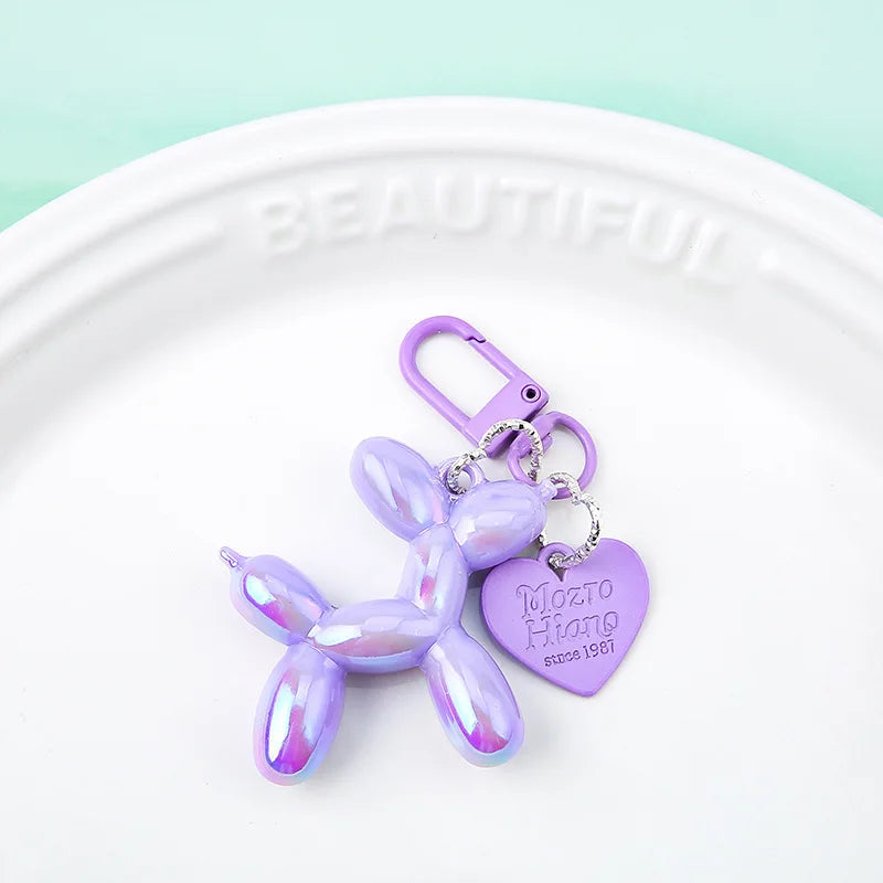 Cute Y2K Acrylic Cartoon Balloon Dog Keychain for Women Bag Pendant and Car Accessory