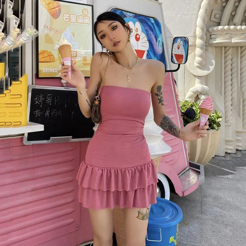 Backless Bodycon Mini Dress Women Sleeveless Black Party