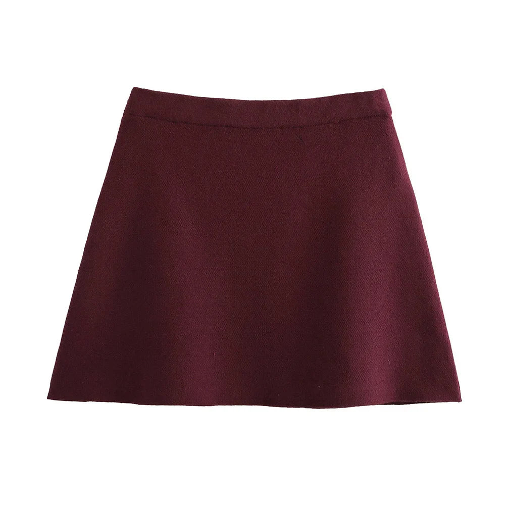 Women's Stylish Knit Mini Skirt Set with Slim Fit Jacket and High Waist Stretch Flat Knit Skirt Casual Chic Outfit