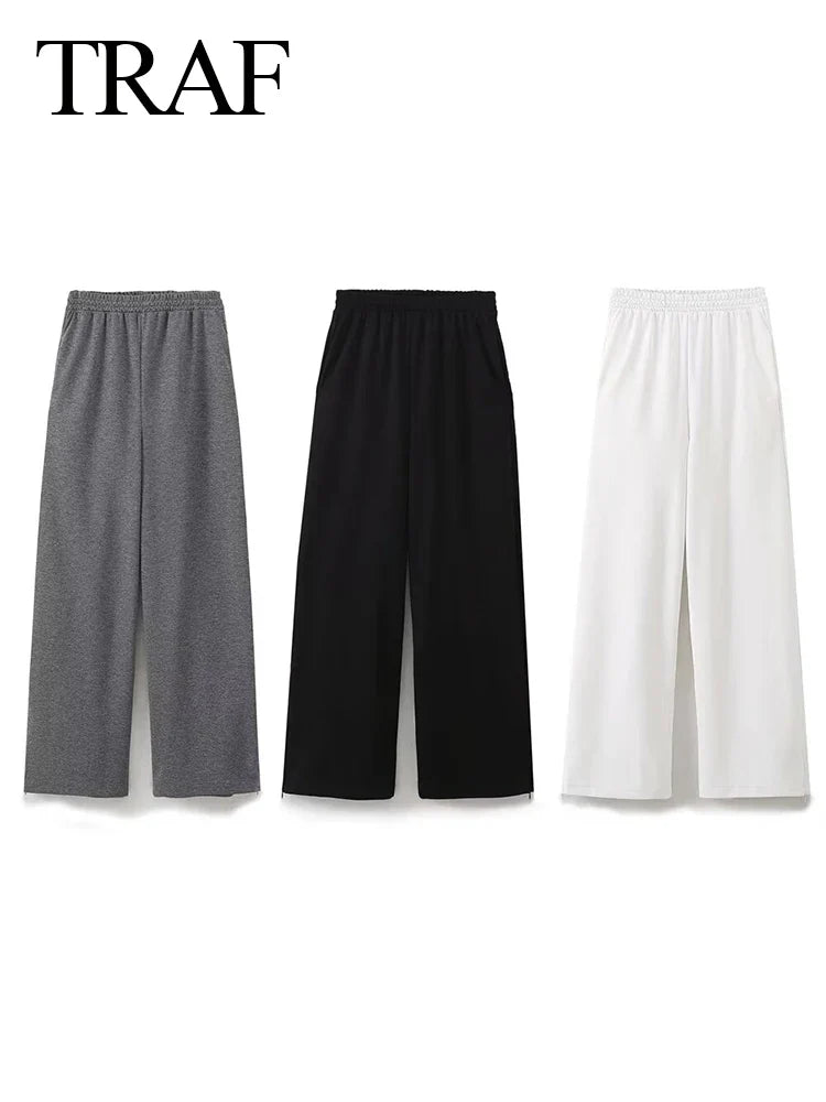 Women's Solid Casual T Shirt and Pant Set with Short Sleeves and Lace-Up Side Pockets