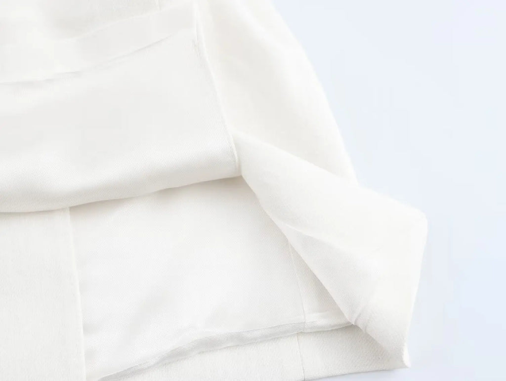 Women's Casual Chic Blended Suit Jacket and Straight Trousers Set for Spring and Summer