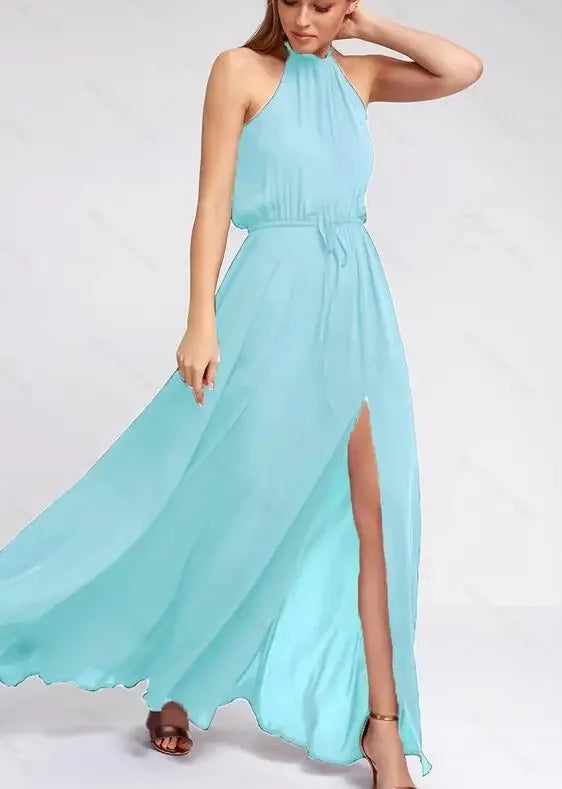 Boho Maxi Dress With High Split For Summer Beach Party