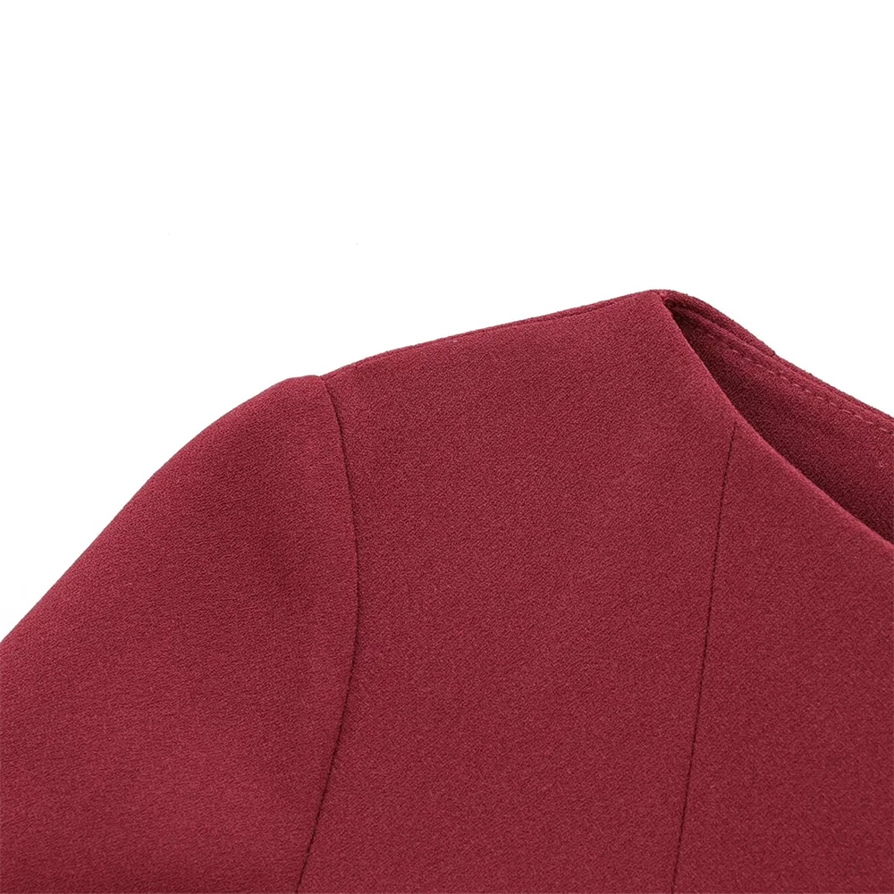 Elegant Wave Hem Swing Dress For Women Round Neck Casual