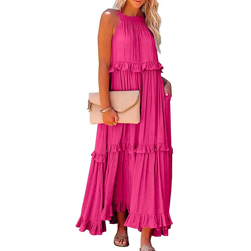 Women Summer Maxi Dress Lightweight Beach Swing Dress