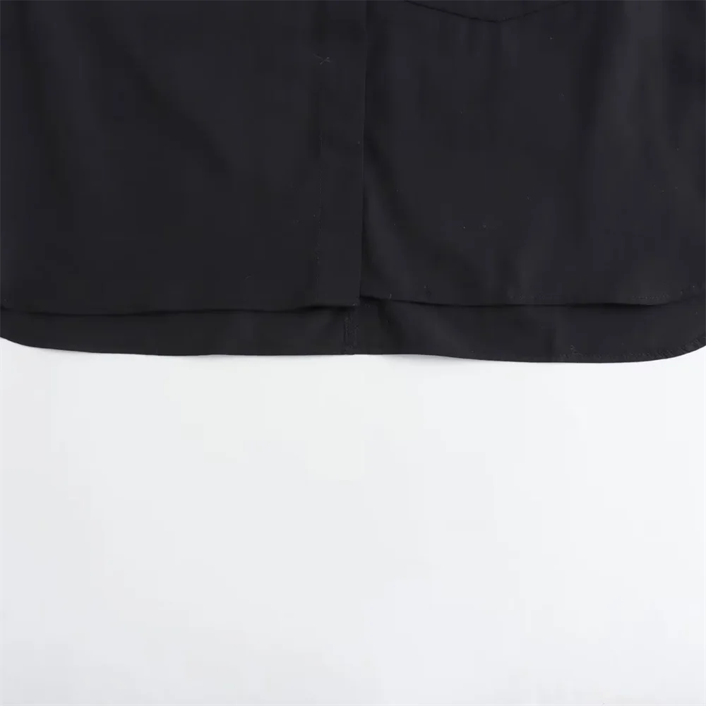 Women's Casual Short Poplin Shirt with Versatile Pocket Decoration Stylish Spring Fashion Top