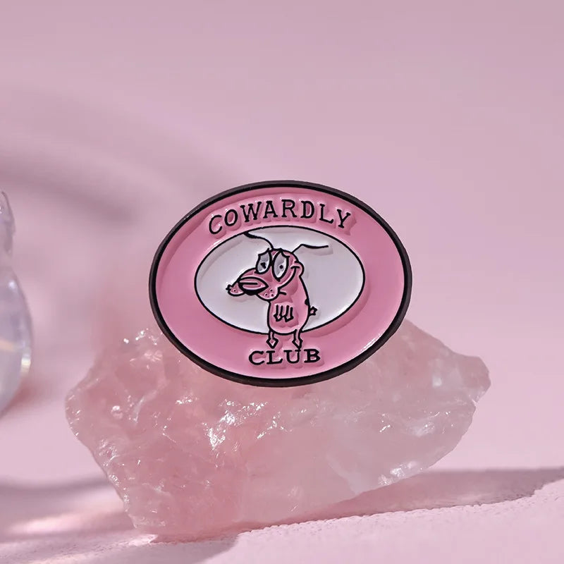 Cute Cartoon Pink Dog Enamel Pins Brooches Fashion Jewelry Accessories Gift for Kids and Friends