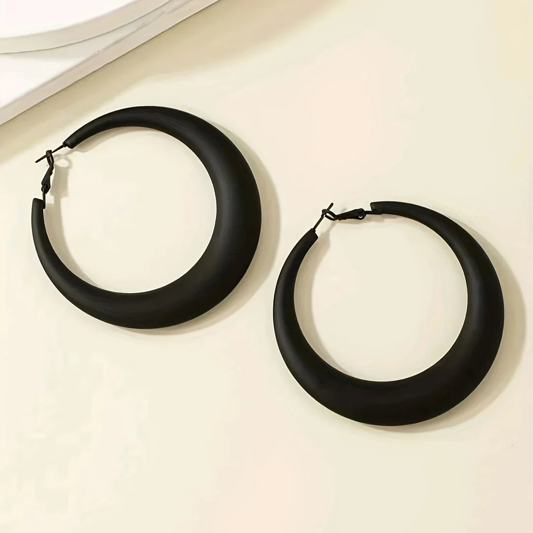 Exquisite Big Red Circle Earrings for Women - Niche Fashion Jewelry