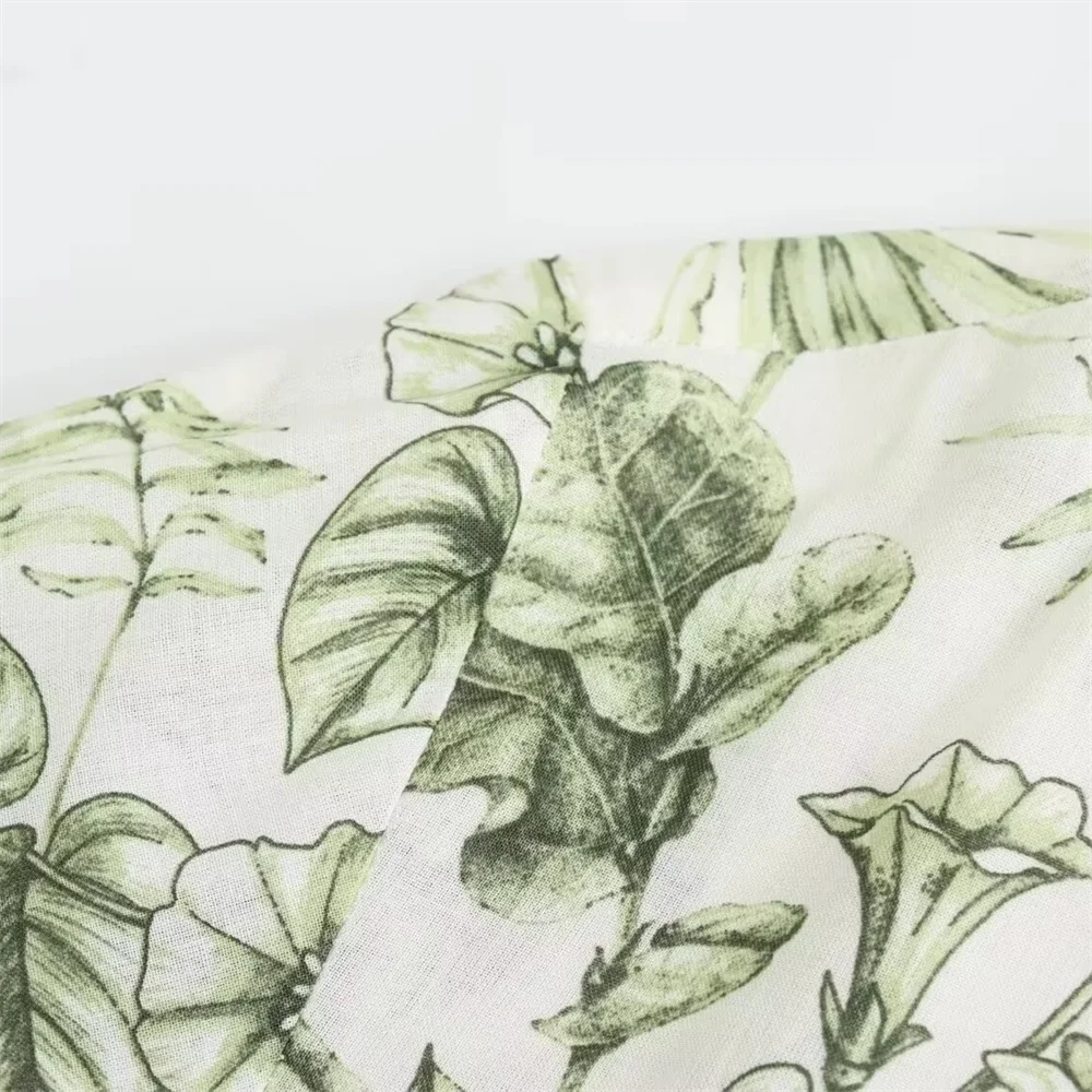 Casual Loose Printed Shirt and Wide Leg Pants Set for Women