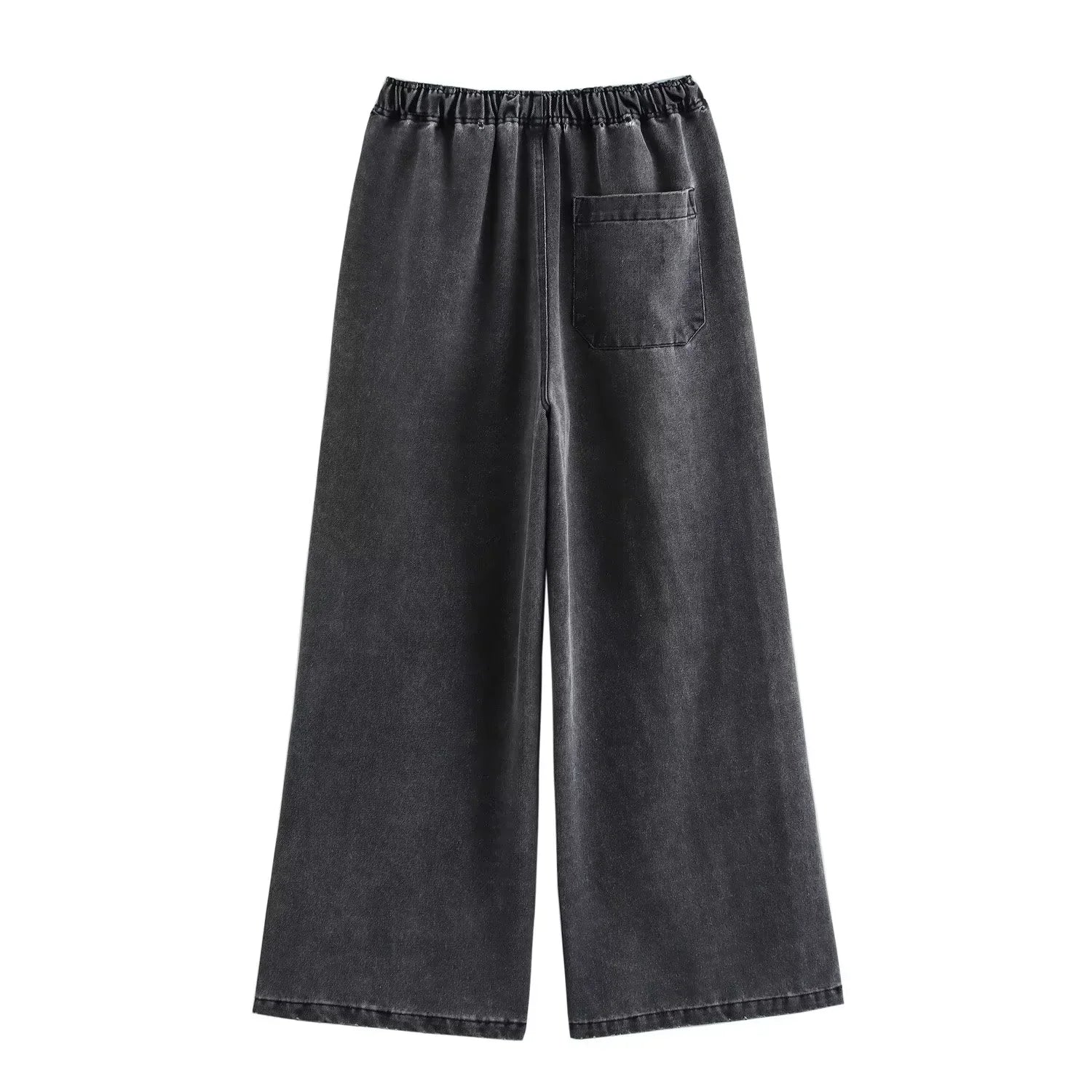 Blue Oversized Shirt and Wide Baggy Pants Denim Two Piece Set for Women Casual Autumn Outfit