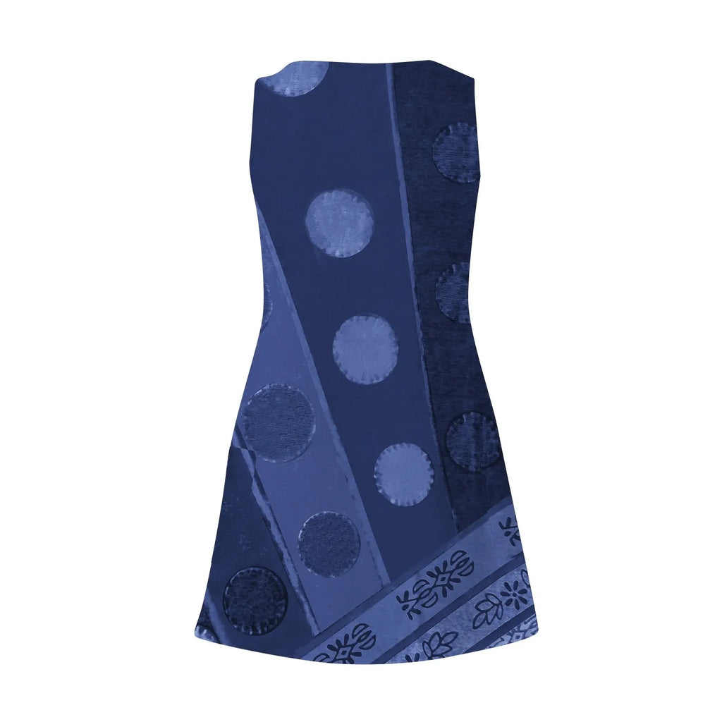 Boho Floral Knee Length Sundress With Pockets Loose