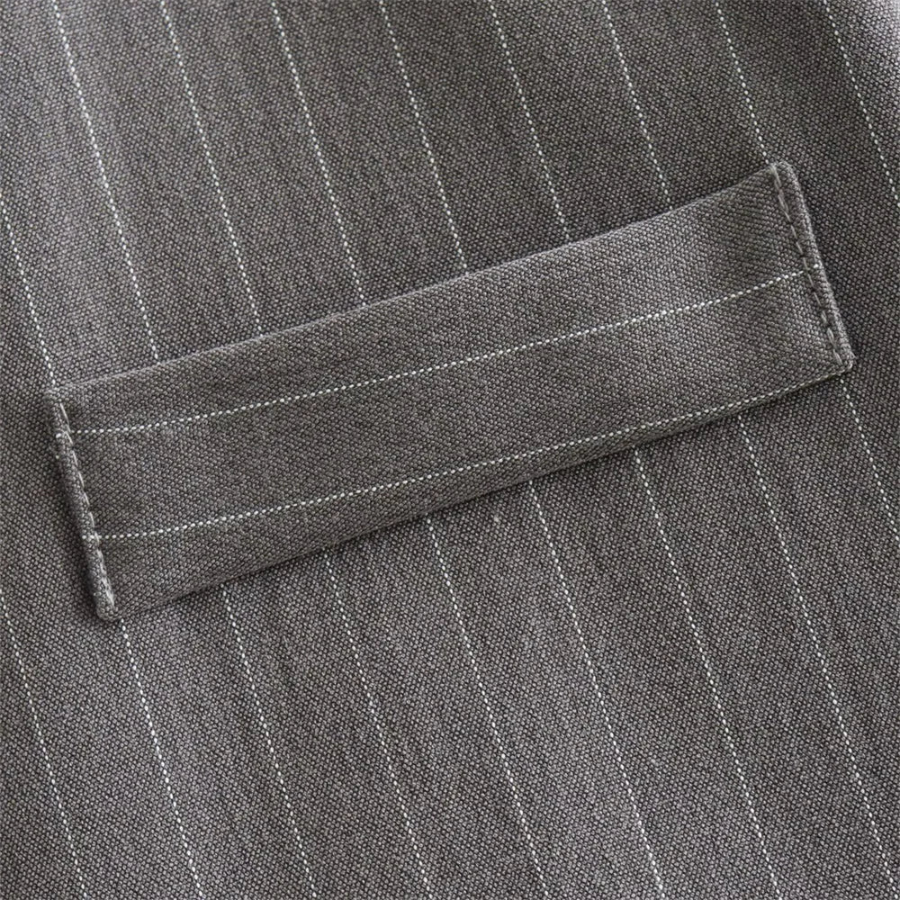 Striped Suit Set For Women With Jacket And Wide Leg Pants