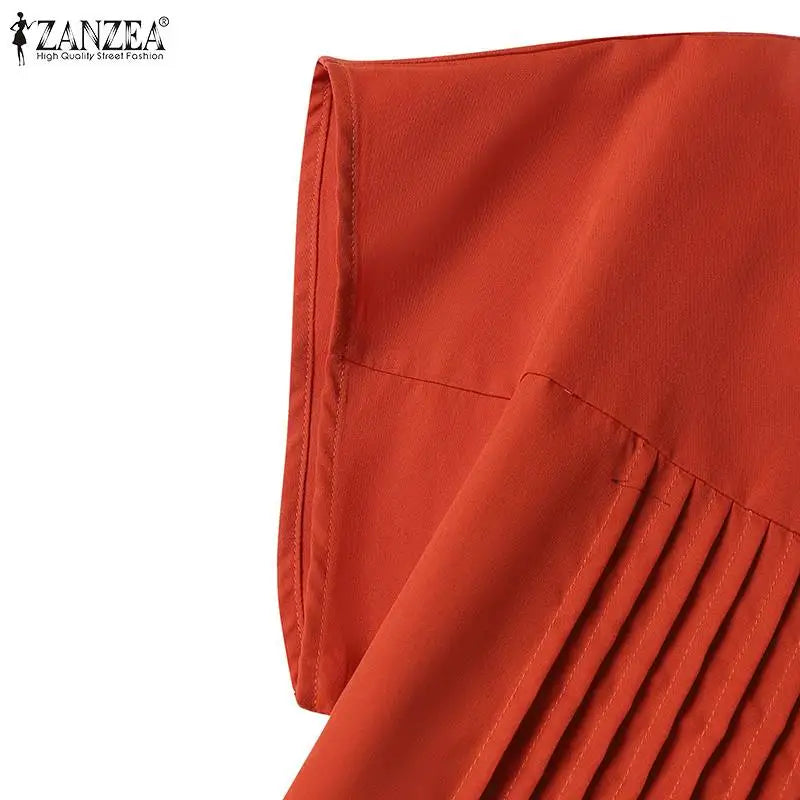 Summer Party Sundress Women O Neck Short Sleeve Mid Calf