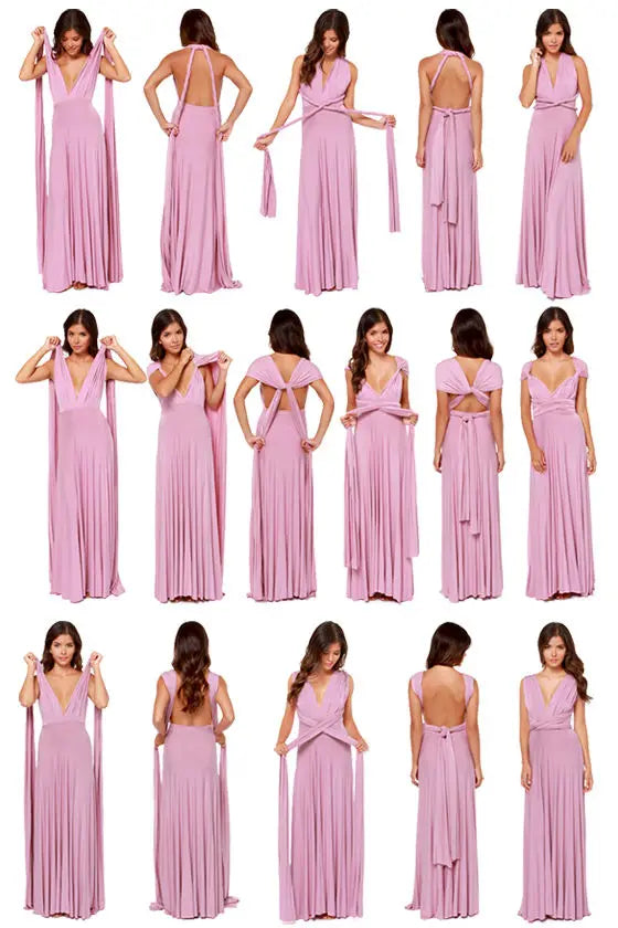 Multiway Wrap Convertible Boho Maxi Red Party Dress