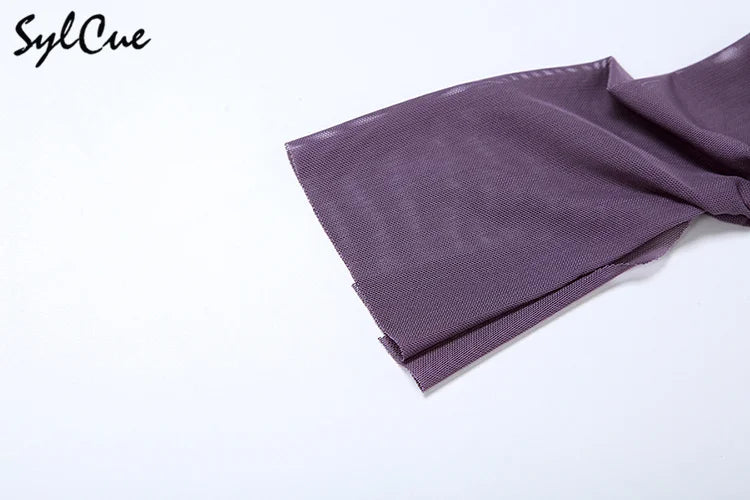 Elegant Long Sleeve Party Dress For Women Solid Color