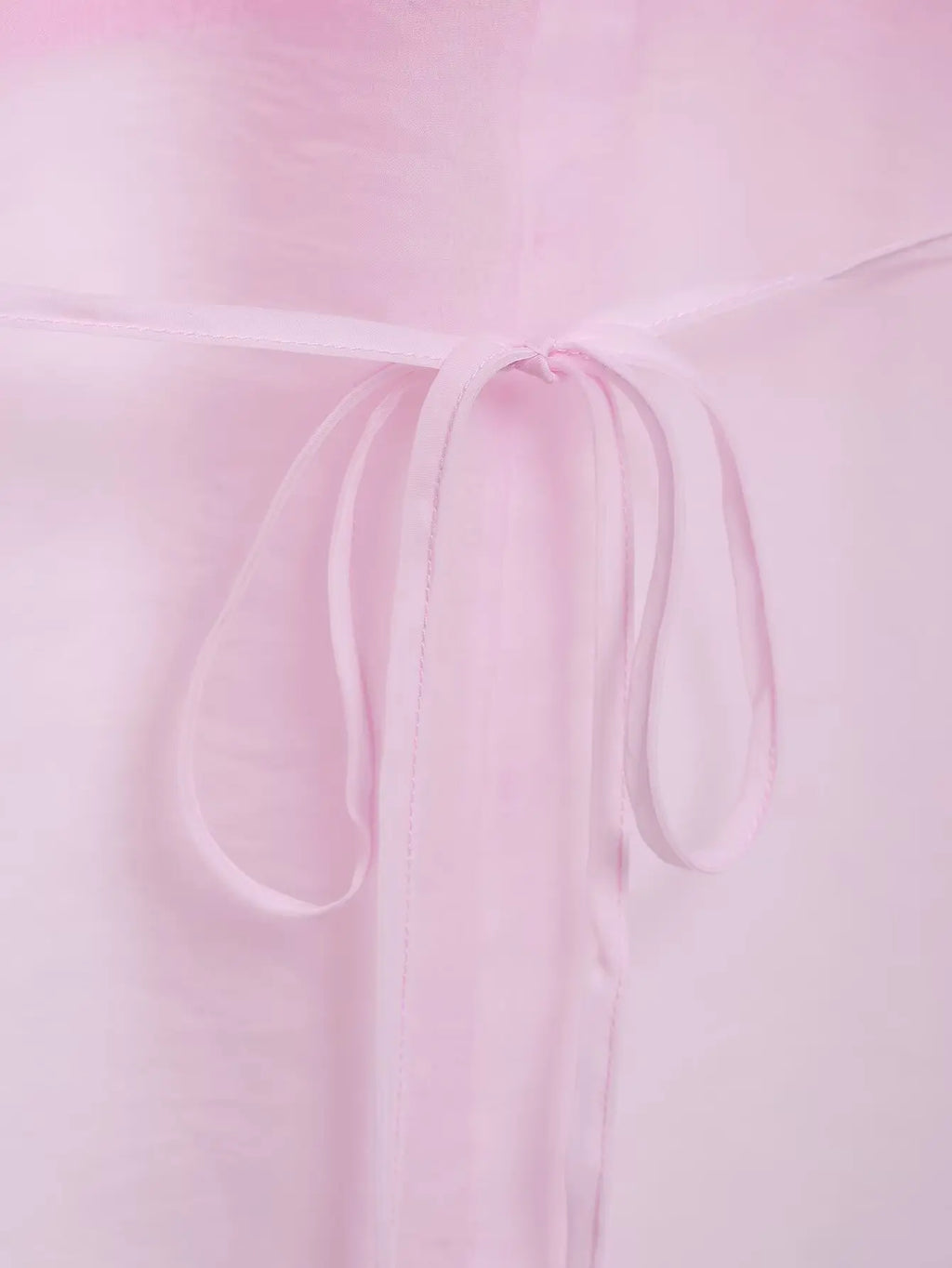 Women's Patchwork Translucent Blouse with Lace-Up Detail Casual Lapel Single-Breasted Long Loose Top for Spring and Summer