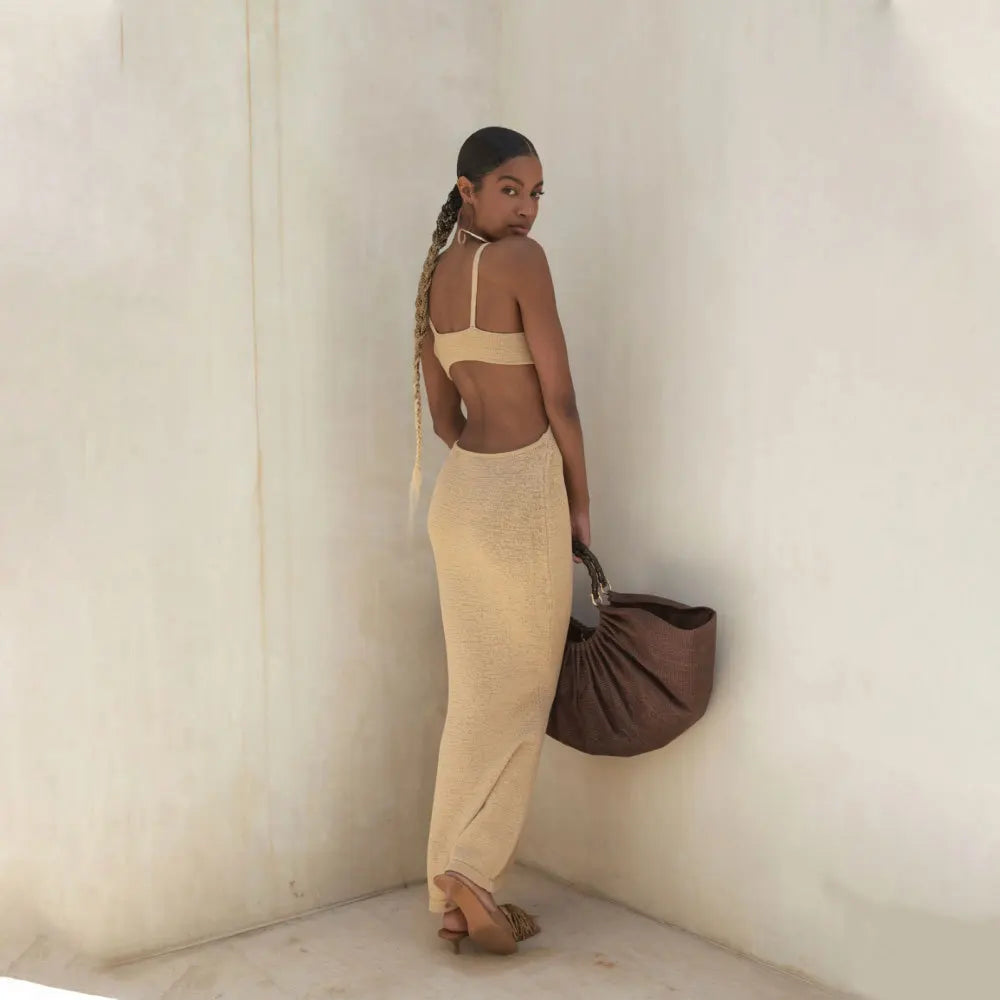 Elegant Sleeveless Backless Spaghetti Strap Party Dress