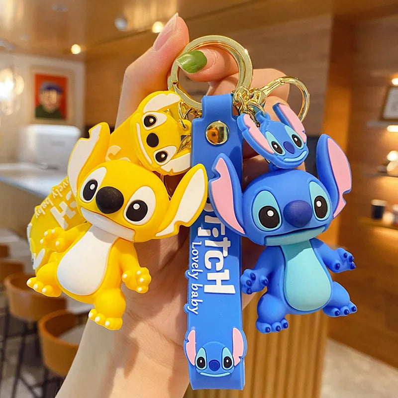 Lilo and Stitch Scrump Cartoon Keychain PVC Pendant for Kids Bag and Car Accessories