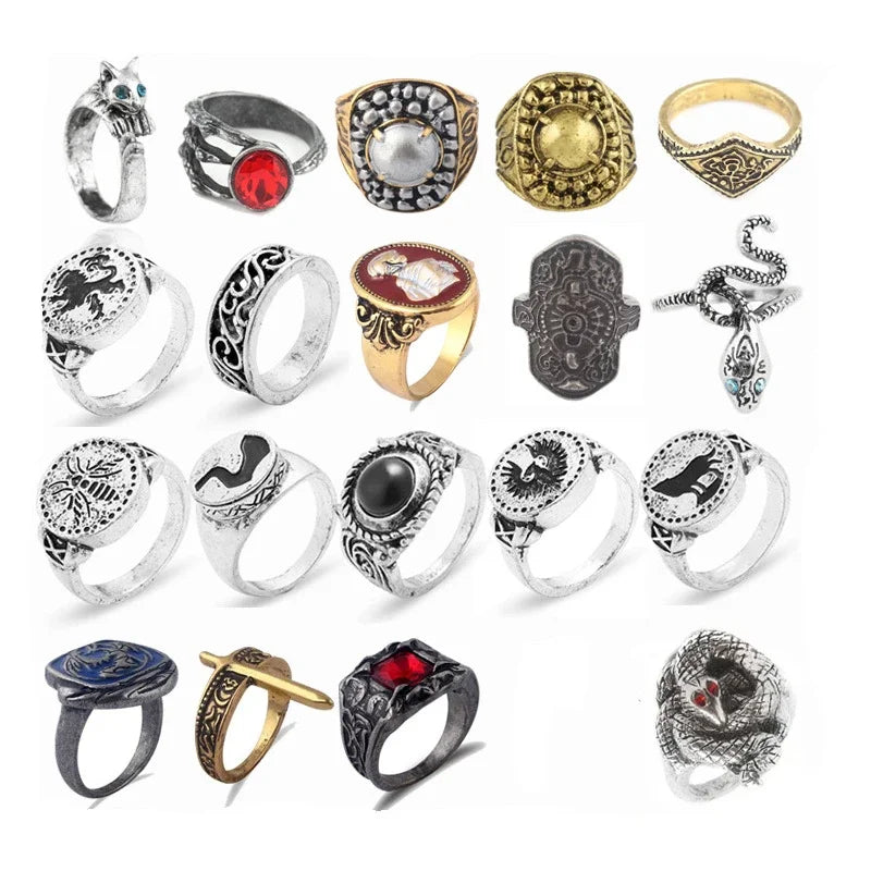 Dark Souls Adjustable Gemstone Ring Chrysanthemum Design for Cosplay Jewelry Accessories