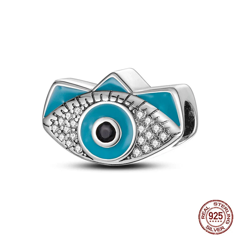 925 Silver Devil's Eye Charms Beads for Women DIY Jewelry Making