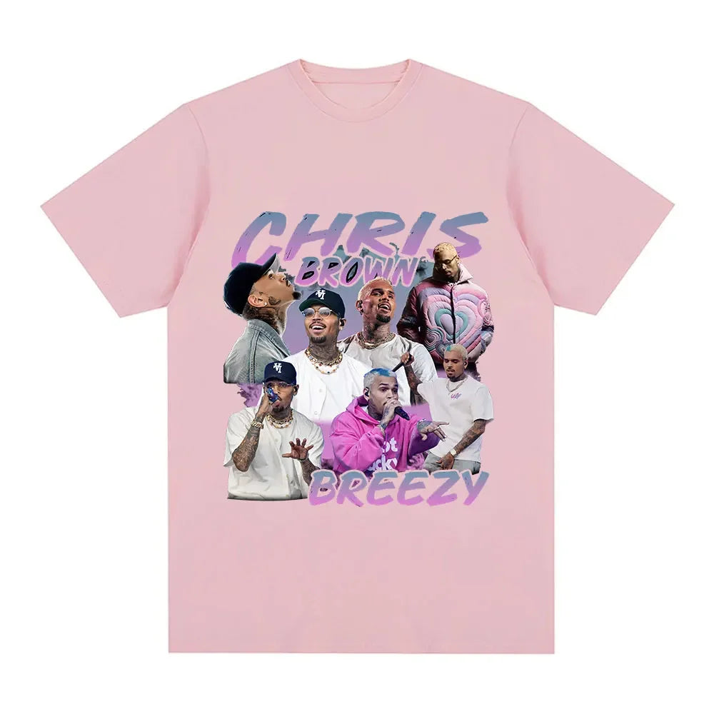 Breezy Pattern T-Shirt for Women Casual Short Sleeved Street Wear