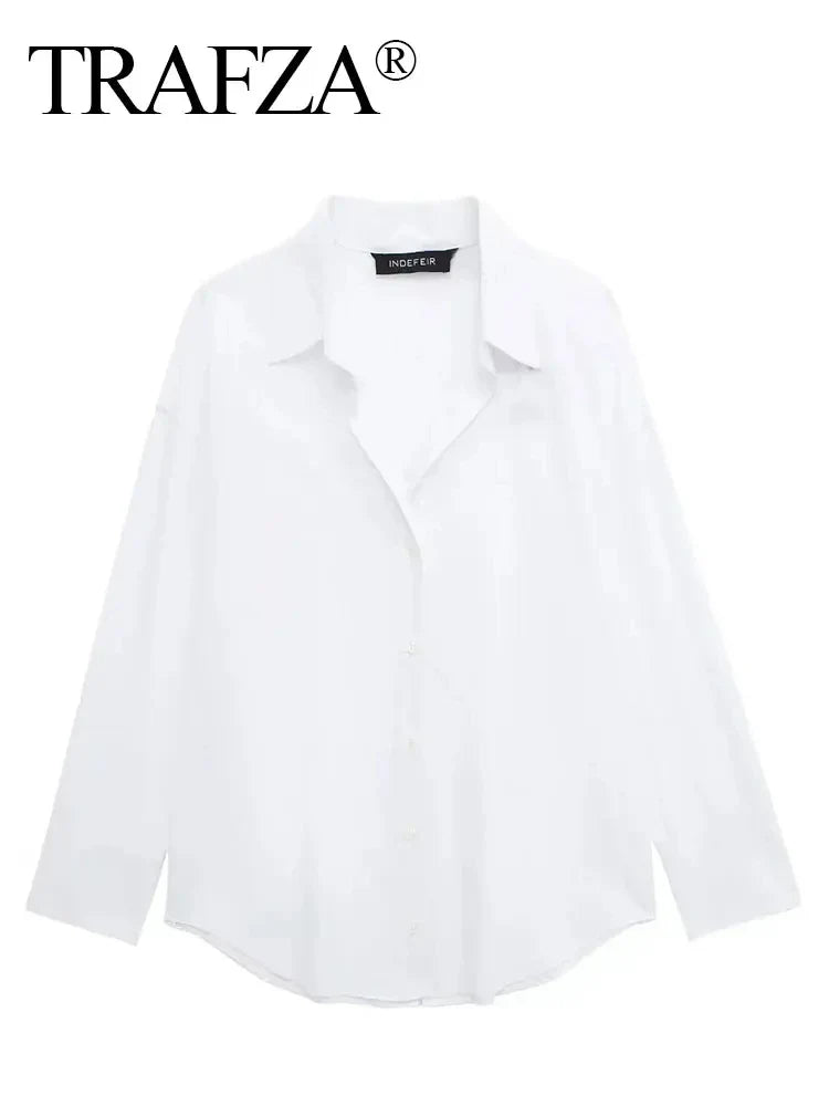 Women's Casual Striped Single Breasted Long Sleeve Lapel Blouse Elegant Solid Color Office Shirt Chic Top