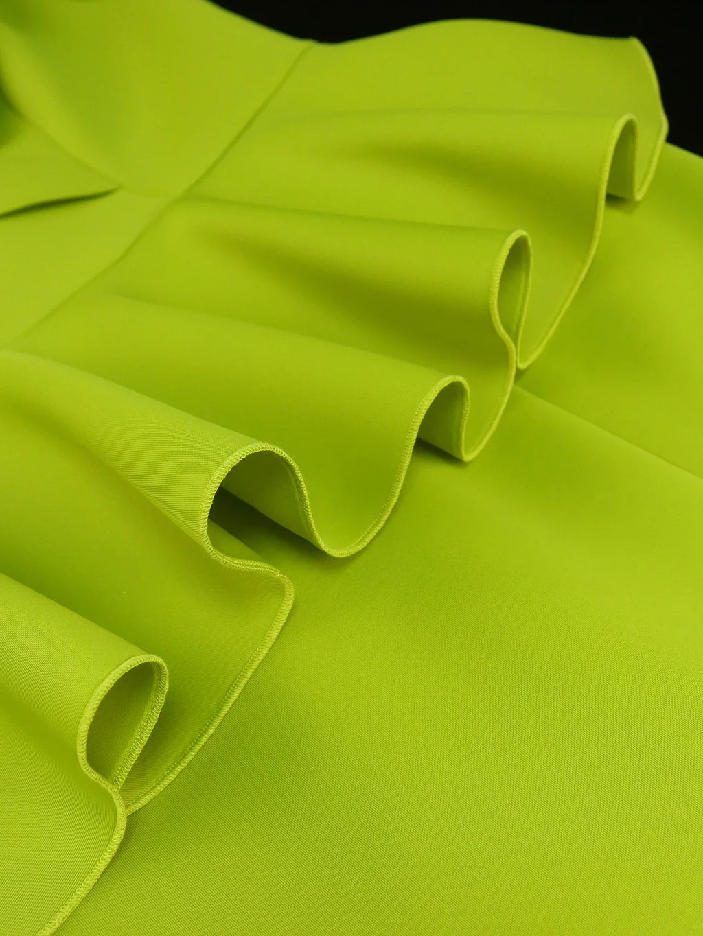 Green V Neck Birthday Party Dress With Ruffles And Slit Long