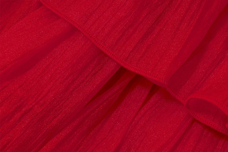 Y2K Bow Applique Mesh Pleated Mini Dress Strapless Backless