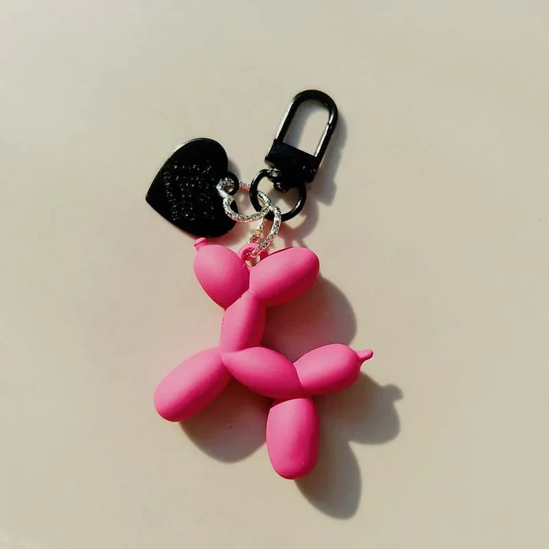 Cute Jelly Balloon Dog Keychain Pendant - Adorable Cartoon Dog Chain Keychain for Unisex Keys