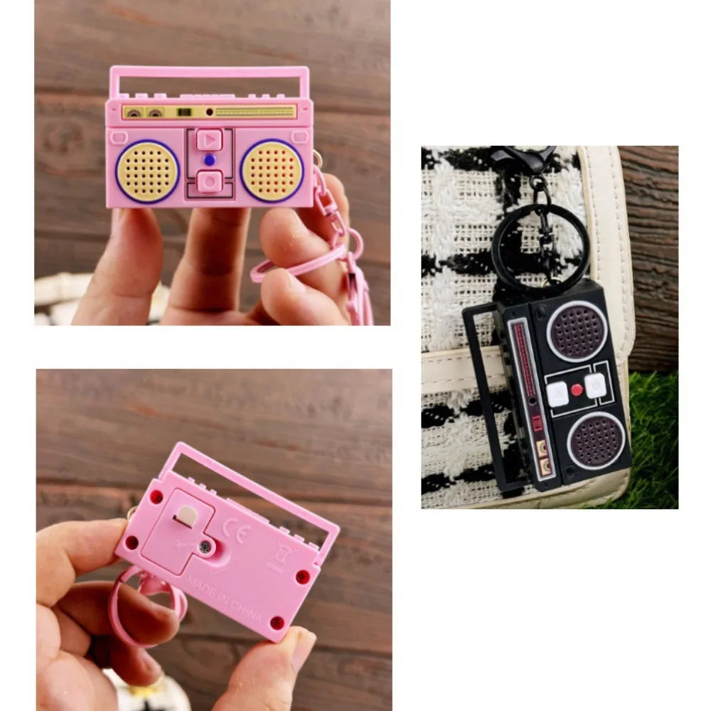 Creative Mini Radio Recorder Keychain Music Toy Gift for Kids