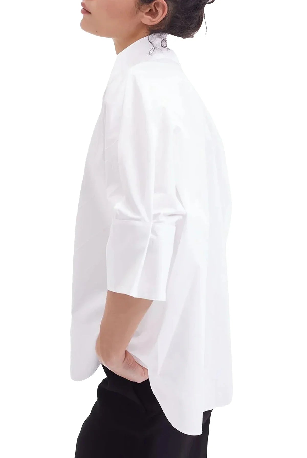 Women's Elegant V-Neck Puff Sleeve Blouse Lightweight Summer White Shirt Casual Office Tunic Top