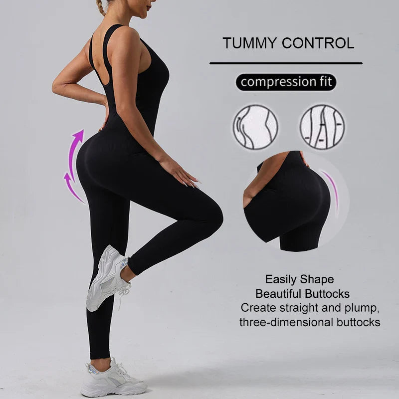 Seamless Yoga Jumpsuit For Women High Stretch Fitness