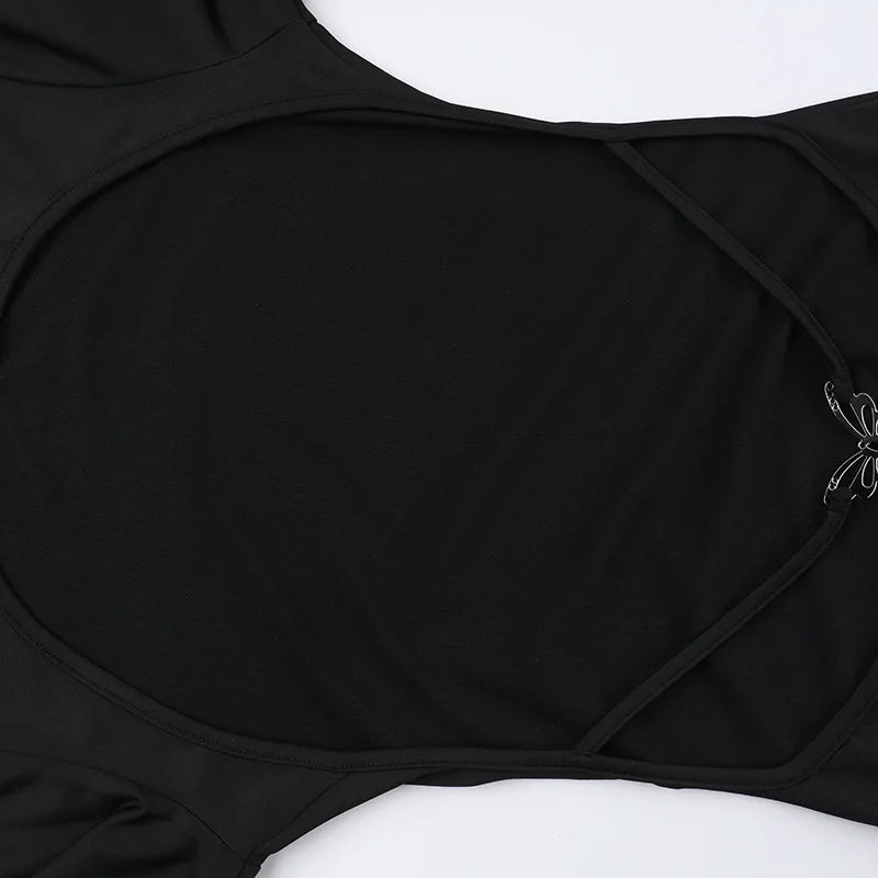 Backless Black Maxi Dress for Evening Party Women Chic