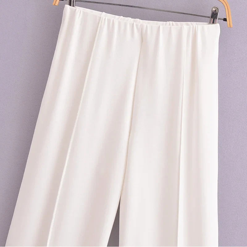 Pleated Long Sleeve Two Piece Pant Set for Women Comfortable Spring Sweatsuit