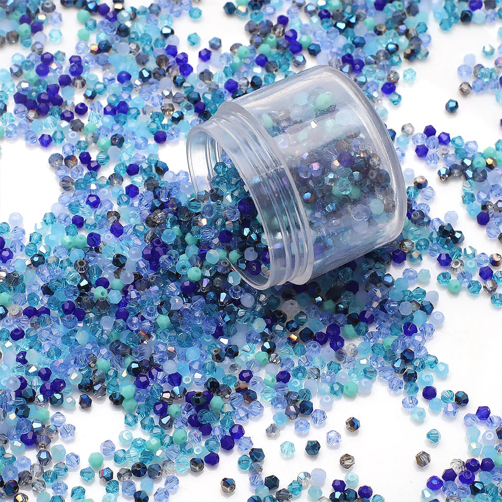 500Pcs 3mm Mixed AB Color Czech Bicone Glass Beads for DIY Jewelry Making and Handmade Bracelets
