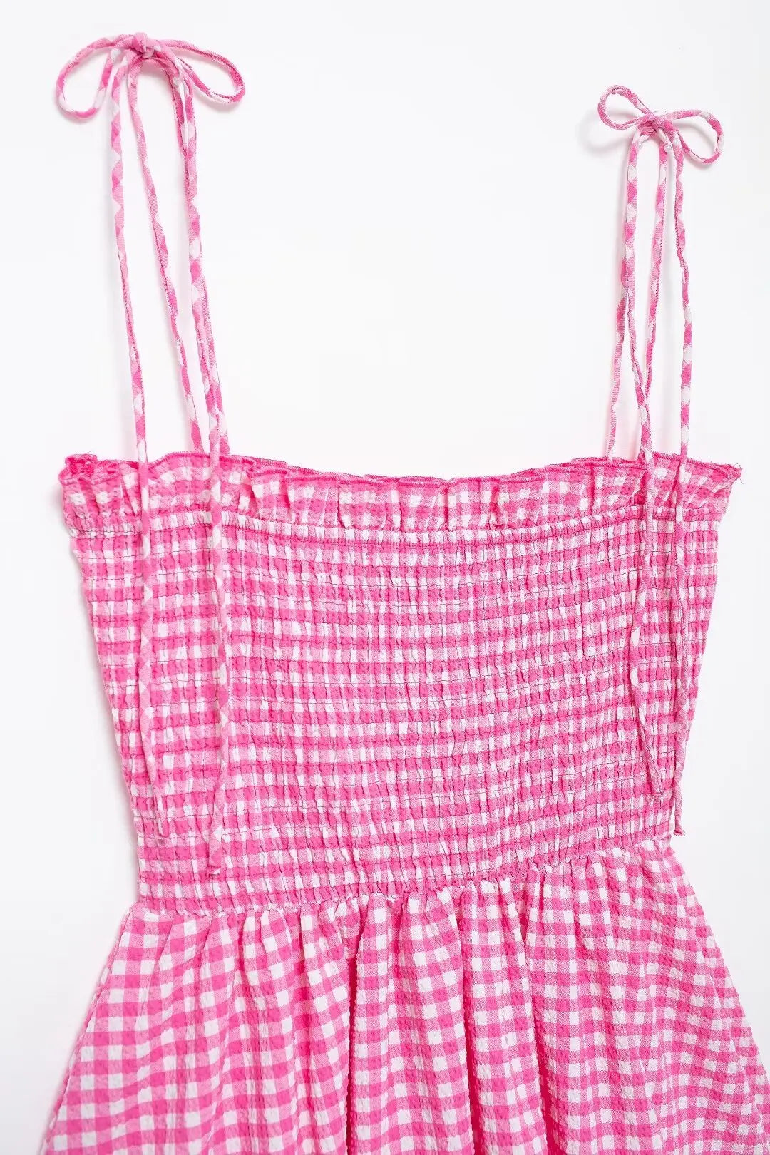 Plaid Print Sleeveless A Line Dress For Women Beachwear